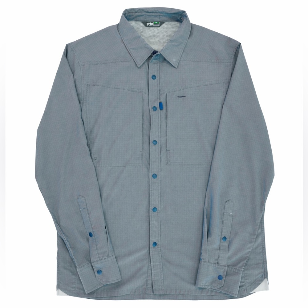 Stio Men’s Vented Snap Button Lightweight Outdoor Long Sleeve Shirt Size Large